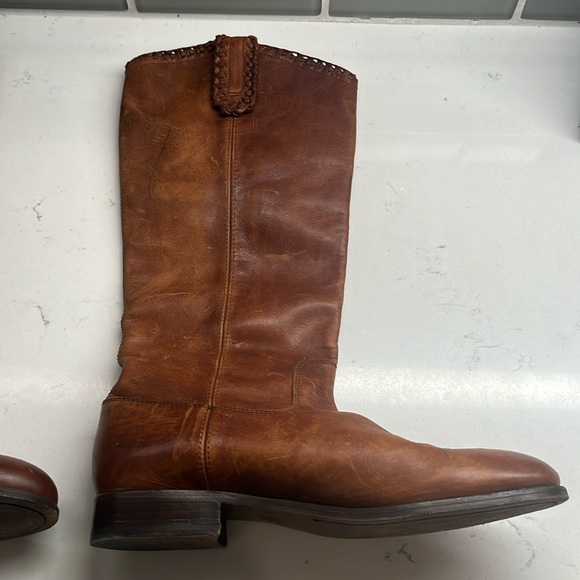 Frye Tall Boot Cognac Leather Size 9 B 3475705 - Picture 6 of 13